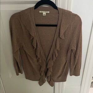 Banana Republic Women's Brown Ruffle Cardigan